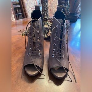 Nine West Peep Toe Lace Up Booties